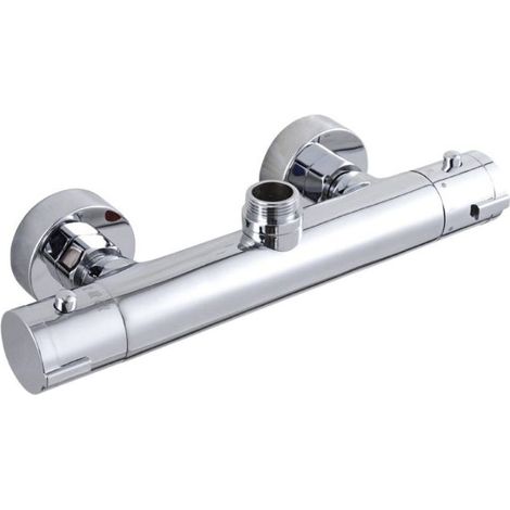 Runder Mechanischer Mischer Mit Hohem Auslass, Eingebaute Thermostatdusche (oben)