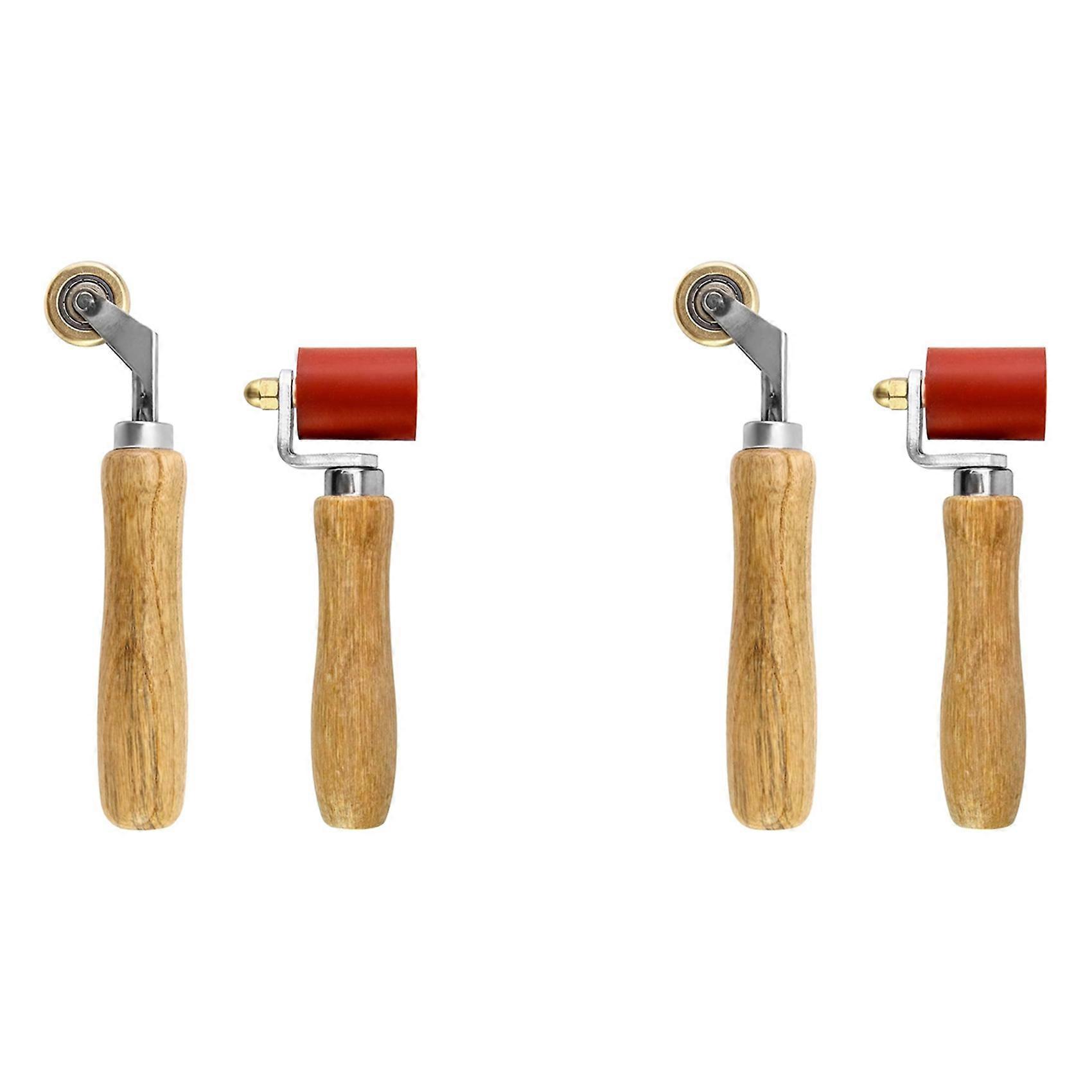 Lot De 2 Rouleaux À Joints En Silicone De 40 Mm Et Rouleau À Joints En Laiton, Outil Pour La Pose De Papier Peint, Rouleau De Précision Pour Toitures Et Revêtements De Sol En Vinyle
