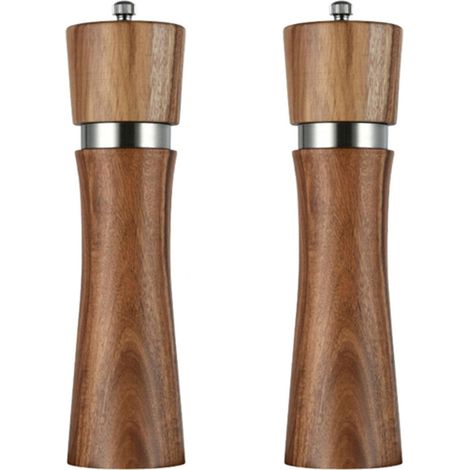 Salz- Und Pfeffermühlen-set – Salz- Und Pfefferstreuer-set Aus Holz – Verstellbare Grobe Mahlwerke, 20,3 Cm, Zweifarbige Boxen