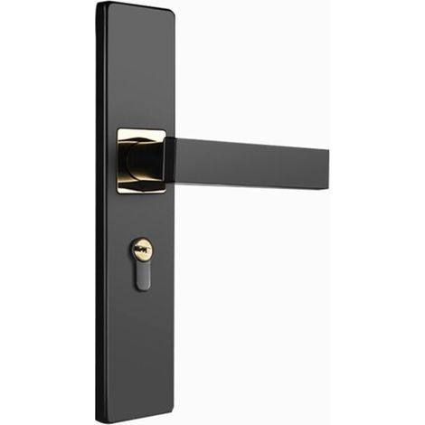 Schlossgriff, Schlafzimmer-holztürschloss, Geräuschloses Innenschloss (schwarz/gold)