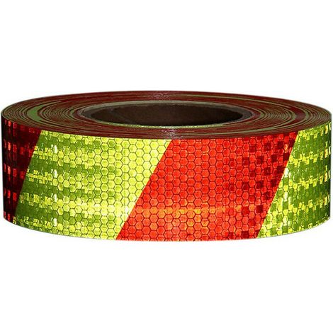 Selbstklebendes Reflektierendes Twill-sicherheitswarnband Für Das Auto – Gelb Und Rot