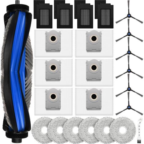 Set Mit 24 Zubehörteilen Für Ecovacs Deebot T50 Max Pro Omni / T50 Max Pro Omni Gen2 Roboterstaubsauger, 1 Hauptbürste, 6 Staubbeutel, 6 Tücher, 4 Filter, 6 Seitenbürsten