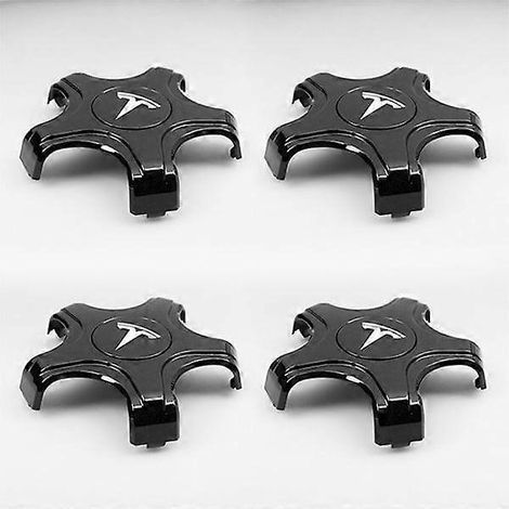 Set Mit 4 Schwarzen Und Weißen Radkappen Für Tesla Model 3 Aero H