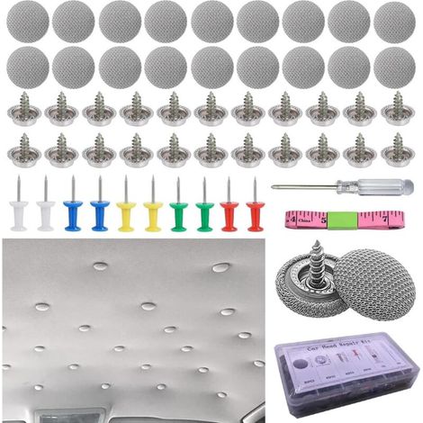 Set Mit 65 Auto-dachhimmel-reparatursätzen, 65 Universal-reparaturnieten Mit Stiften, 1 Schraubendreher Und 1 Maßband Für Alle Autos, Lkws