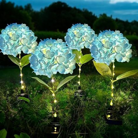 Solar-blumenlampe Für Den Außenbereich, Garten, 2 Stück, Solar-blumenlicht, Led-solarlicht, Vorhersage Ip65, Dekoration Für Wege, Rasen, Terrasse, Zaun, Party, Hochzeit, Weihnachten