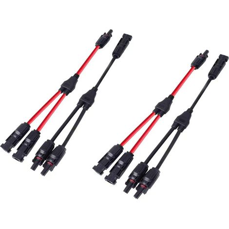 Solar-y-stecker, Parallel-adapter, Solarpanel-kabel, Photovoltaik-splitter, 30 A, Unterstützt Rotes Schwarzes Kabel, 2 Sätze