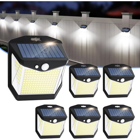 Solarlampe Aussen Bewegungsmelder - 248 Led Solar Außenleuchte 6er Set Ip65 Wasserdicht Beleuchtung 270° Kabellos Sicherheit Wandleuchte Wandlampe Für Garten Garage