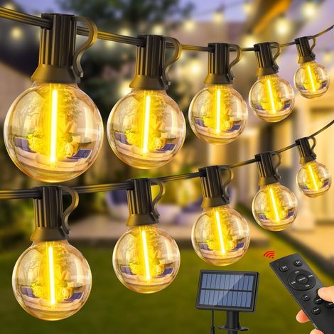 Solarleuchten Für Den Außenbereich: 50 Fuß G40-led-glühbirne, 50 Fuß Solar-gartenleuchten Mit Fernbedienung Für Pavillon, Balkon, Party, Terrasse, Hochzeit