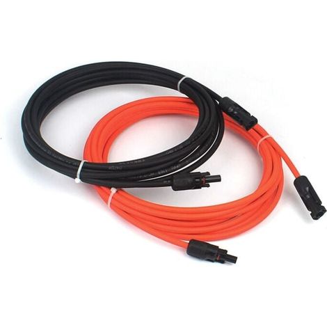 Solarpanel-anschluss Und Anschlussstück, 2 X Photovoltaik-verlängerungskabel, Pv1 – F 6,0 Mm², 1 M/kabel, Mc4 Ip67-stecker, 14 Awg (schwarz + Rot) Für Photovoltaik-solarmodule, E