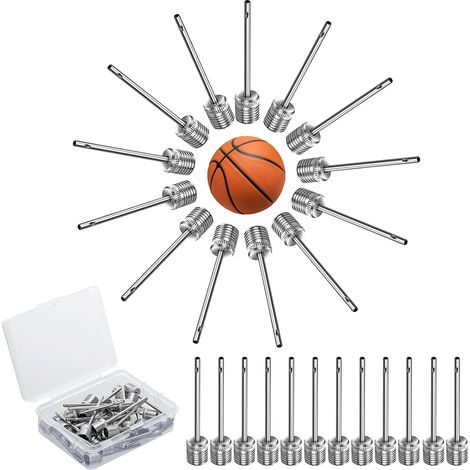 Sollbry 30 Stück Ballaufblasgerät, Ballaufblasnadel, Fußballpumpe Mit Praktischer Aufbewahrungsbox, Ballpumpenaufblasnadeln Für Basketball, Volleyball, Fußball