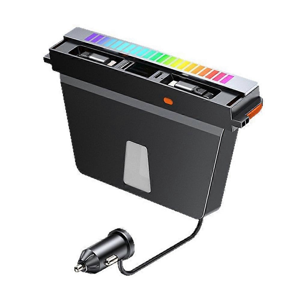 Hub Usb Pour Tesla Model Y, Juniper Model 3 Et Highland 2025, Station D'Accueil Avec Éclairage Rgb, Plusieurs Ports Et Câble De Charge Rétractable