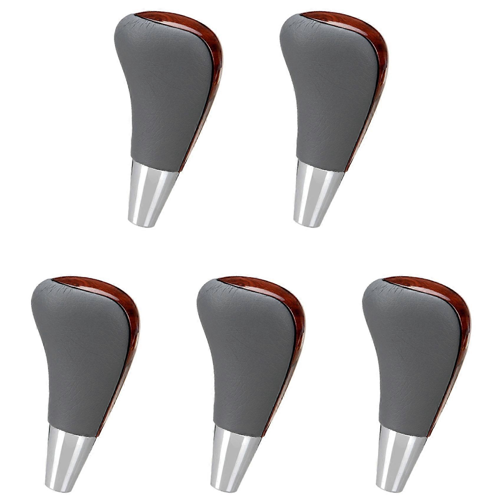 Pommeau De Levier De Vitesse Imitation Bois (5 Pièces) Pour Toyota Corolla, Camry/harrier, Fortuner, Crown Et Land Cruiser (gris)
