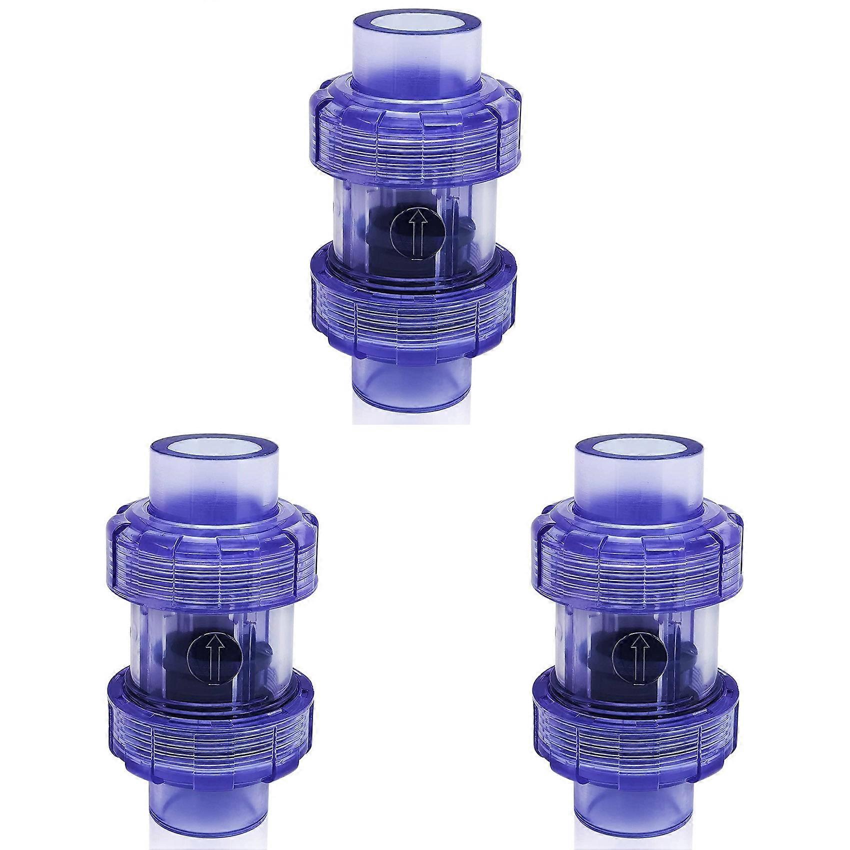 Clapet Anti-retour 3x 3/4 Pouce À Union Véritable, Clapet Anti-retour En Pvc-u Bleu Transparent, Clapet Anti-retour Pour Canalisation, Clapet Anti-retour Unidirectionnel