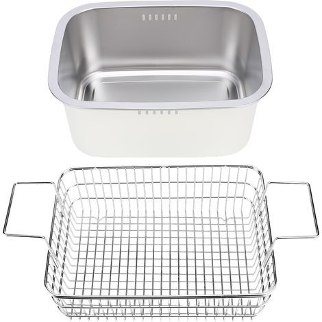 Spülschüssel Aus Edelstahl 304, 7,5 L Mehrzweck-spülbecken Für Die Spüle, Großes Gemüsebecken, Mit Abflusskorb, Creme
