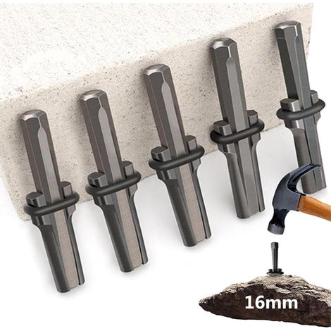 Steinspaltkeile, 5er-pack, 16 Mm, Wiederverwendbar, Hohe Härte, Zum Brechen Von Hartem Stein, Fels Und Granit.