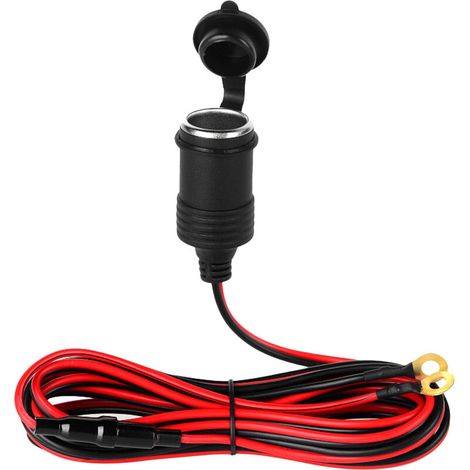 Swyeoot – 12v/24v-zigarettenanzünder-verlängerungskabel – Buchse Mit Festem Gewinde – Wasserdichte Abdeckung Und 10a-sicherung – Länge 3m