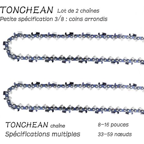 Tonchean Kettensägenführung Und Kette, 2er-pack Kettensägenkette Mit Geringem Rückschlag, 3/8 Zoll Lp, 43 Glieder Für Kettensäge (11,5 Zoll), 21-teiliges Sägeblatt – Abgerundete Ecken