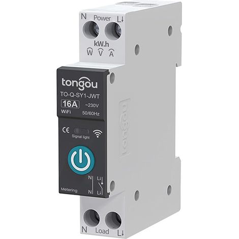 Tongou Smart Life Wifi 1p Fernbedienungsschalter Für Smart Home – Kabellose Fernbedienung – Schütz Kompatibel Mit Tuya Apps – Diy-idee – (mit Kabel, 16 A)