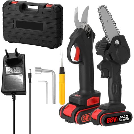 Tonysa 21 V 4 Zoll Mini-akku-elektrokettensäge, Tragbares Elektrisches Astscheren-set Für Den Haushalt, Kleines Holzbearbeitungs- Und Gartenwerkzeug-set, Inklusive Säge