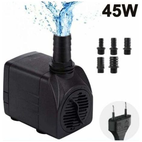 Tauchwasserpumpe, Einstellbare Mini-wasserpumpe (45 W), Teich-/brunnenpumpe, Extrem Leise Aquariumpumpe, Mit 5 Düsen