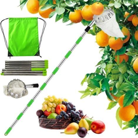 Teleskop-obstpflücker, 3,2 M Apfelpflücker, Abnehmbarer Obstpflücker, Garten-baumpflücker, Birnen-pfirsich-obstpflücker