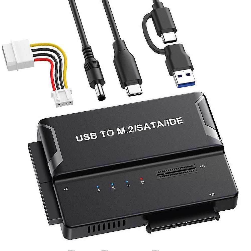 Adaptateur Usb 3.2 Vers Disque Dur M.2 Nvme Sata Ide 2,5/3,5 Pouces Hdd Ssd Lecteur Optique Pour Transfert De Données Sur Ordinateur Portable - Prise Ue