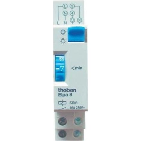 Theben – Elektromechanischer Treppenlichttimer 16a – Spannung 230v – Einstellung 1 Bis 7 Minuten – Analogschalter Für Temporäre Beleuchtung