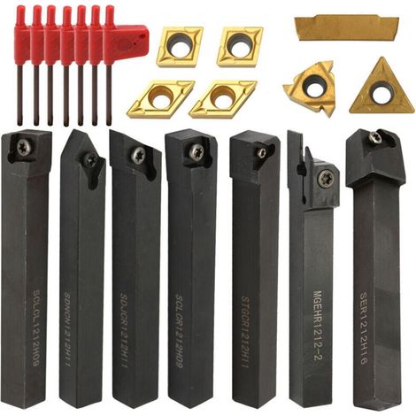 Tonchean – 21 Stück Hartmetall-drehwerkzeughalter 12 Mm – Hochwertiger Stahl – Zum Drehen Präziser Und Langlebiger Teile – 21 Stück