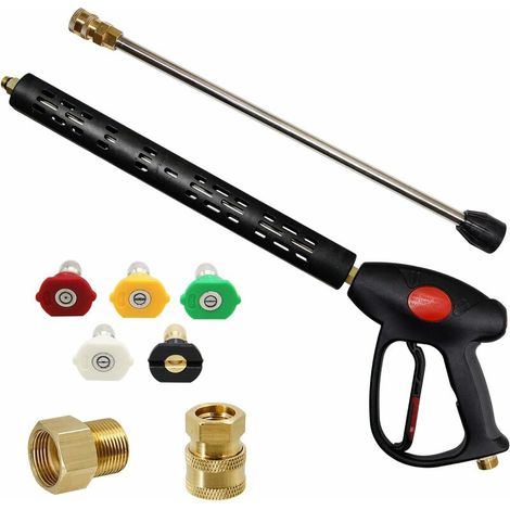 Tonchean – 4000 Psi Hochdruckreiniger-ersatzpistole Mit 16-zoll-verlängerungsstab – M22-14- Und M22-15-anschlüsse – 5 Düsenspitzen – M22-14 M
