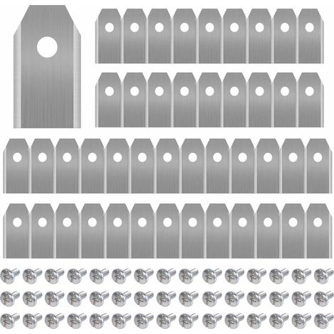 Tonchean – Titan-mähmesser 45-teilig – Husqvarna- Und Gardena-kompatibel – Maße 35 X 18 X 0,75 Mm – 45 Schrauben Im Lieferumfang Enthalten