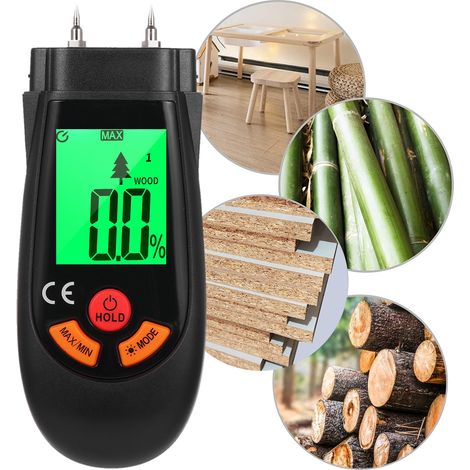 Tonysa – Feuchtigkeitstester Für Holz Und Materialien – 3 Messmodi – Display Mit Hintergrundbeleuchtung – Genauigkeit ±1 % – Datenhaltefunktion