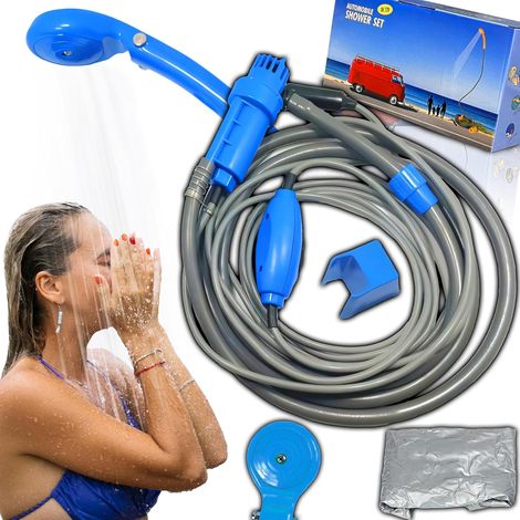 Tragbare Campingdusche Mit Pumpe, 35–60 W, Außendusche Mit Duschkopf Und Wassertank, 7 M Schlauch, 12 V Stromversorgung – Auto-stecker-dusche Für Camping, Wandern, Garten