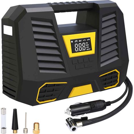 Tragbarer Luftkompressor 150 Psi – 3 2000-mah-batterien – Autoreifenfüller Mit Lcd-bildschirm Und Led-lampe – Elektrischer Kompressor – 3 X 2000 Mah