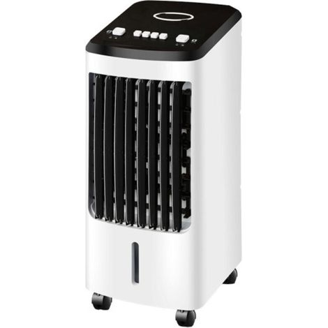 Tragbarer Verdunstungsluftkühler Impala – Mobile 80-w-klimaanlage Mit 4-liter-tank Und Oszillation – Schwarz/weiß – 57 X 26,5 X 23 Cm