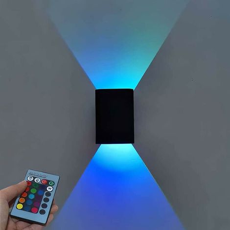 Trimec – 5 W Led-wandleuchte Aus Aluminium – Rgb-dimmer – Mehrfarbige Verlaufslichtfarbe – Moderne Beleuchtung Für Wohn- Und Schlafzimmer – Bestrahlungsfläche 5-10 M²