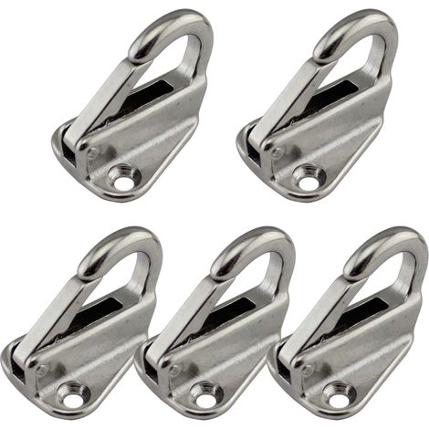 Tuserxln – Set Mit 5 Edelstahlkarabinern Auf Platte – Maximale Belastung 150 Kg – Ösendurchmesser 10 Mm – Für Nasse Baustellen Und Enge Räume