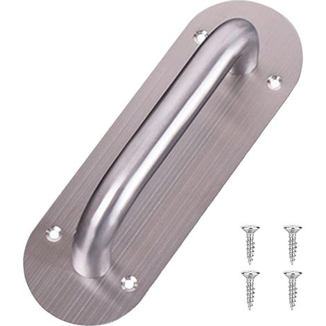 Türgriff Mit Rückplatte, 28 Cm Edelstahl-schiebetür Mit Rückplatte, Schiebetür-zuggriff Mit Platte Für Scheunentüren, Kleiderschrank, Schrank, Mit V