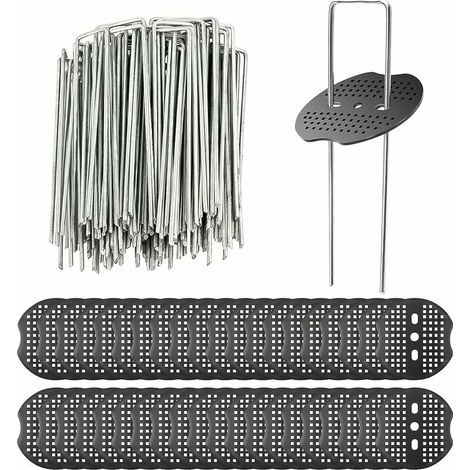 U-förmige Gartenpfähle Mit Unterlegscheiben, 150 X 3 Mm, 40 Stück Zur Befestigung Von Unkrautgewebe