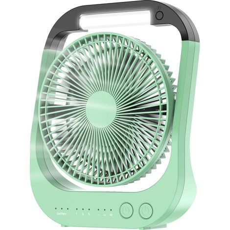 Usb-ventilator, 10000 Mah Wiederaufladbarer Akku, 4 Geschwindigkeiten, 8 Zoll Camping-ventilator, Rotation, Led-licht, Timer, Ventilator Für Camping Und Reisen