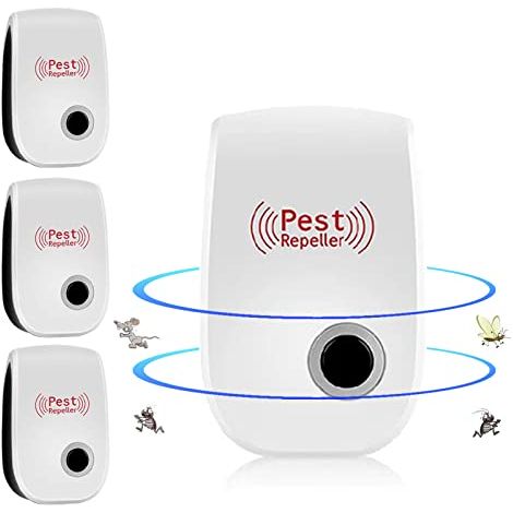 Ultraschall-mäuse Und Ratten, Ultraschall-mäusegerät, Ultraschall-mäuseabwehrmittel Für Den Innenbereich, Anti-mäuse-insekten, Mücken, Kakerlaken, Ratten, Spinnen, 4er-pack