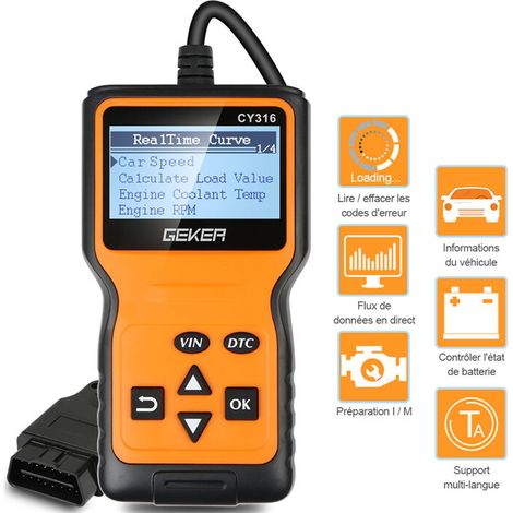 Universal-obd2-autodiagnosewerkzeug, Codeleser, Autodiagnosekoffer, Obdii-diagnosescanner, Französische Unterstützung