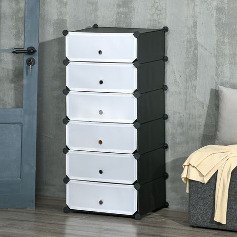 Modulares Schuhregal Mit 6 Stapelbaren Rechteckigen Würfeln, Flexible Aufbewahrungsmöglichkeiten, Die Sich Ihrem Platz Anpassen