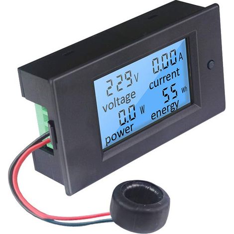 Voltmeter, Amperemeter, Digitales Wattmeter, Ac 100 A, 80–260 V – Großer Lcd-bildschirm – Überlastungsalarm – Misst Strom Und Elektrische Energie