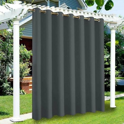 Wasserdichter Verdunkelungsvorhang Für Den Außenbereich, 132 X 137 Cm – Hochdichtes Polyestergewebe – Sonnenschutz Und Regenschutz – 1 Paneel Mit Ösen – Qersta