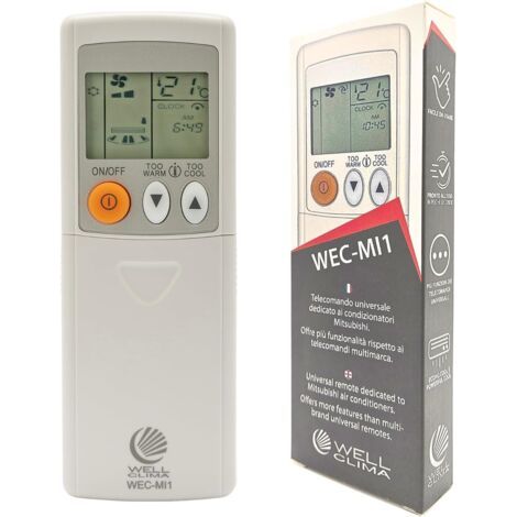 Wellclima Wec-mi1 Universal-fernbedienung Für Mitsubishi-klimaanlage, Sekundenschnell Einsatzbereit, Kompatibel Mit Wärmepumpe Und Wechselrichter, Kompatibilität Garantiert