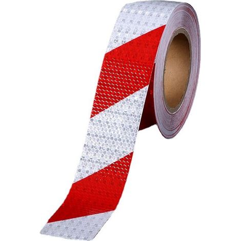 Werbeaktion Rotes Und Weißes Verkehrsband Selbstklebendes Reflektierendes Klebeband Verkehrswarnung Nachtreflektierender Aufkleber Autobodenmarkierung, 5 Cm X 25 M – Trimec