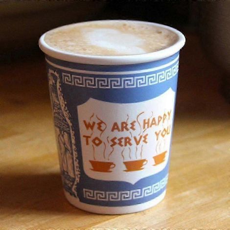 Wir Sind Gerne Für Sie Da. New York Iconic Paper Cup Kaffeebecher Aus Porzellan, Großes Format.