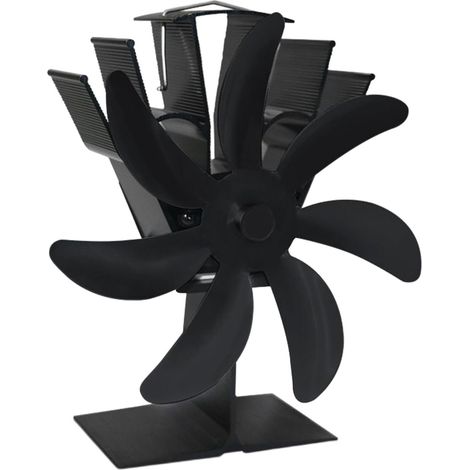 Wirtschaftlicher Kaminventilator, 7 Zirkulierende Holzscheitventilatoren, Heißer Holzbrenner Für Effiziente Wärmeverteilung, Scheite/brennholz/pellets, Schwarz