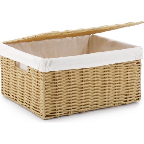 Wäschekorb, Handgewebt, Schmutzwäschekorb Aus Synthetischem Rattan, Mit Deckel Und Griffen, Faltbar, Herausnehmbare Innentasche, Holzige Farbe
