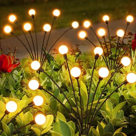 Ymyny 2er-pack Solar-glühwürmchen-lichter Für Garten, Hof, Kleine Landschaftsdekoration, Warmweiß, 10 Leds